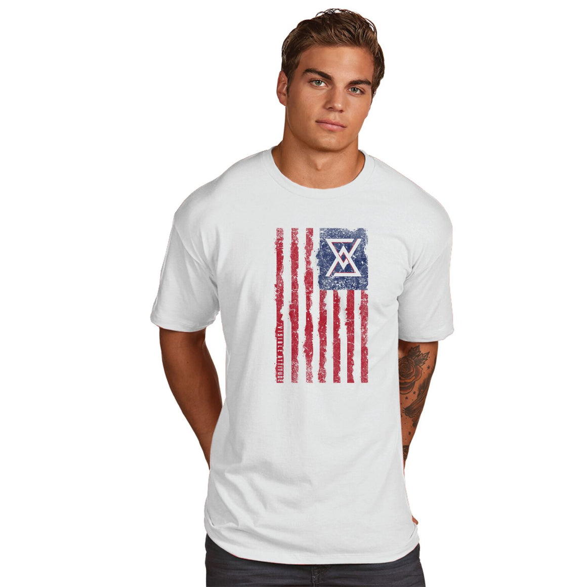 Visible Attitude "RWB Flag" T-Shirt - Suited Poker Gear